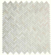 Chevron & Herringbone Wooden White Honed Mosaic Tile