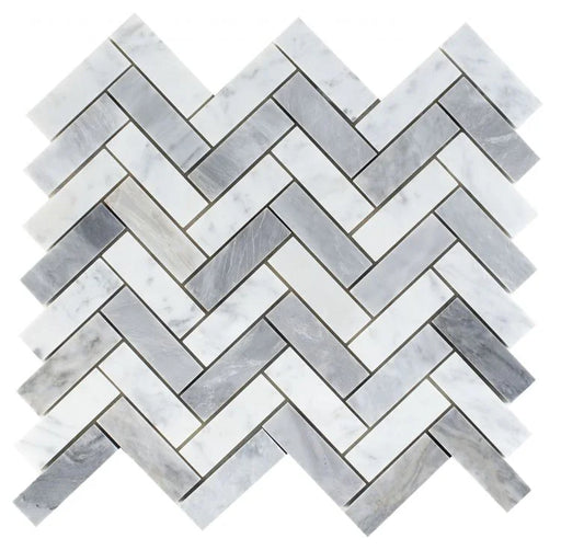 Chevron & Herringbone Long Loft 11x12.5 Marble Mosaic