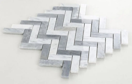 Chevron & Herringbone Long Loft 11x12.5 Marble Mosaic