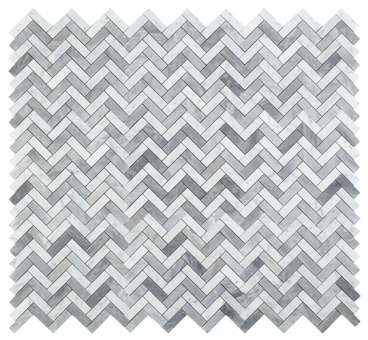 Chevron & Herringbone Long Loft 11x12.5 Marble Mosaic