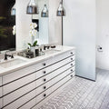 Chevron Venatino Polished Large Mesh Pattern Marble Mosaic