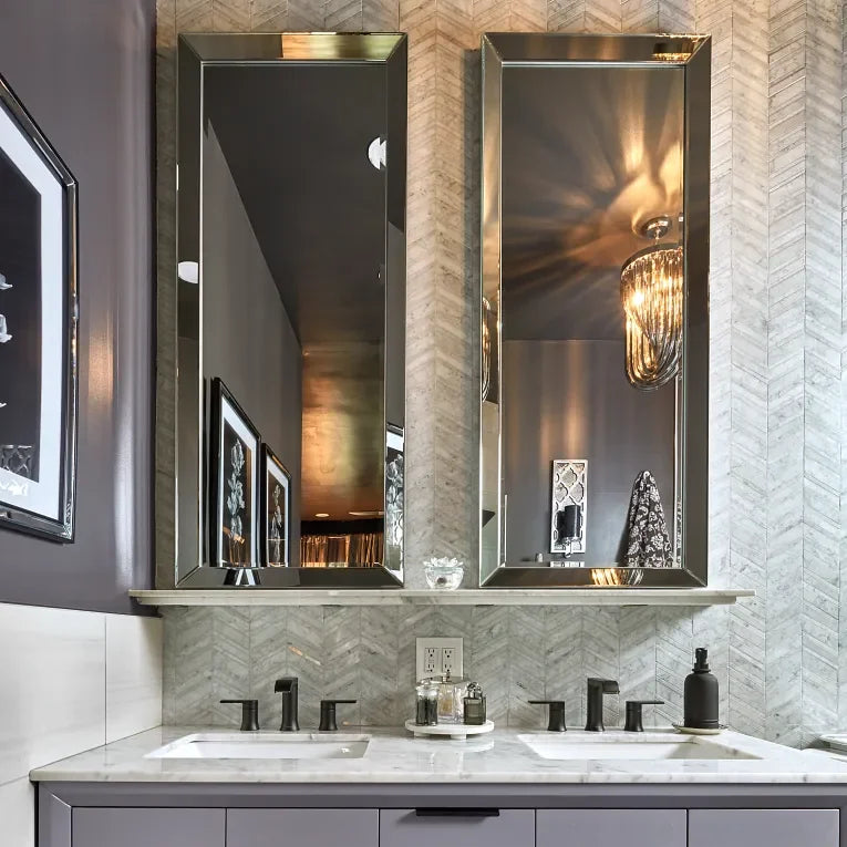 Chevron Venatino Polished Large Mesh Pattern Marble Mosaic