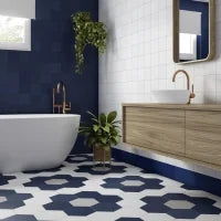 Chicago Exa Ash 8.5x9.8 Hexagon Ceramic Tile