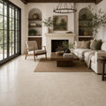Chiseled Travertine Classico 18x18 Honed Filled Tile — Living Room floor
