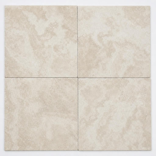 Chiseled Travertine Ivory 18x18 Honed Filled Tile close-up
