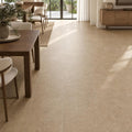 Chiseled Travertine Noce 18x18 Honed Filled Tile — Dining Room floor