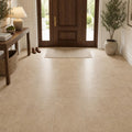 Chiseled Travertine Noce 18x18 Honed Filled Tile — Foyer floor