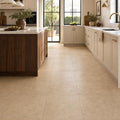 Chiseled Travertine Noce 18x18 Honed Filled Tile — Kitchen floor