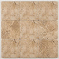 Chocolate Brown Walnut Travertine Tumbled 12 x 12 x 1.25 Paver 12x12 close-up