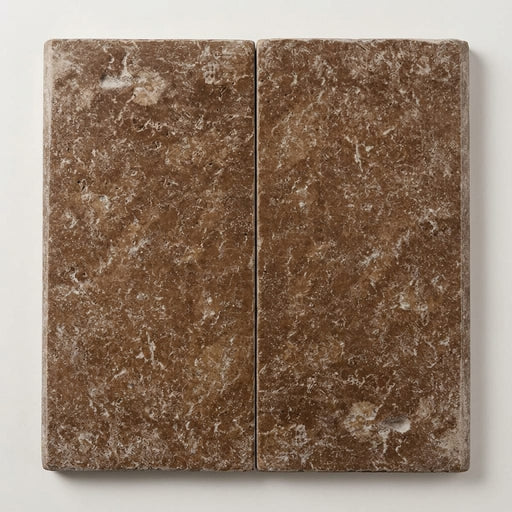 Chocolate Brown Walnut Travertine Tumbled 12 x 24 x 1.25 Paver 12x24 close-up