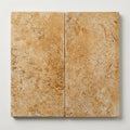 Chocolate Brown Walnut Travertine Tumbled 12 x 24 x 2 Double Modern Coping 12x24 close-up