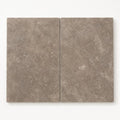 Chocolate Brown Walnut Travertine Tumbled 16 x 24 x 1.25 Bullnose Coping 16x24 close-up