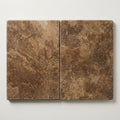 Chocolate Brown Walnut Travertine Tumbled 16 x 24 x 2 Modern Coping 16x24 close-up