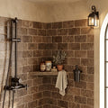 Chocolate Brown Walnut Travertine Tumbled 3 x 6 x 3/8 Cross Cut Tile 3x6 — Bathroom shower wall