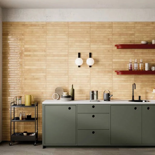 Chroma Beige 18x2 Field Gloss Ceramic Tile