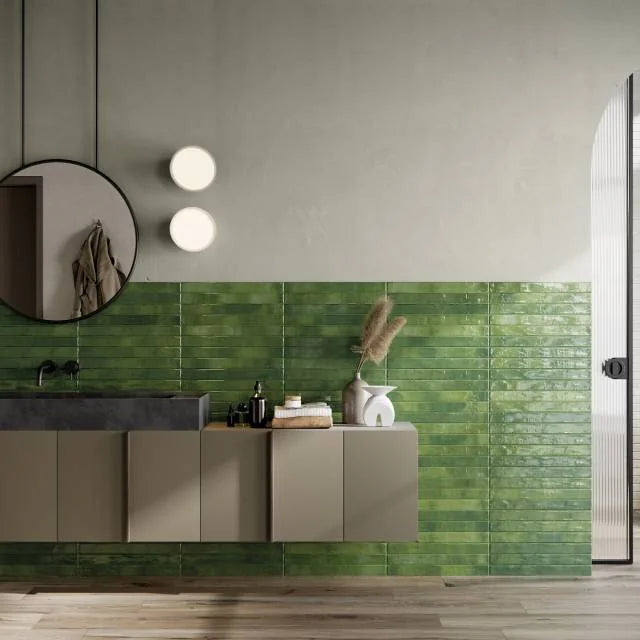 Chroma Green 18x2 Gloss Ceramic Field Tile