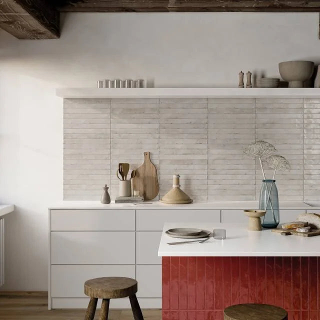 Chroma Light Grey 18x2 Gloss Ceramic Field Tile