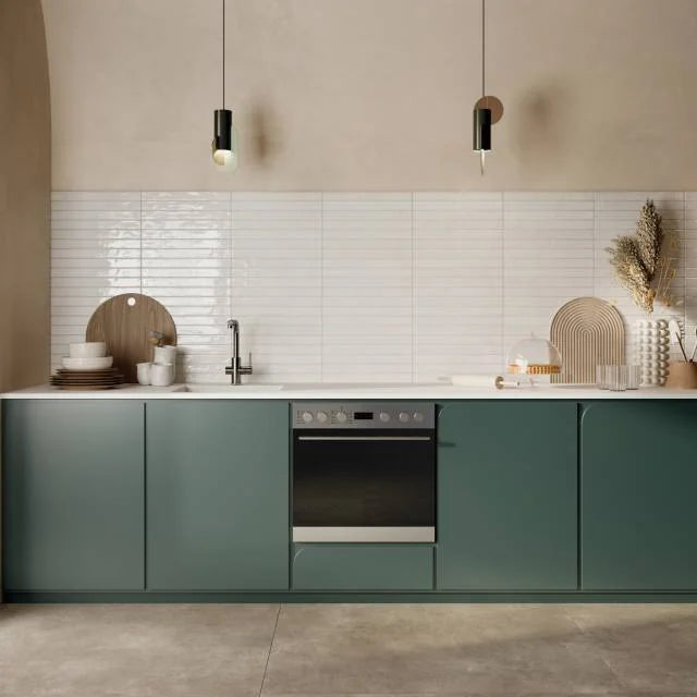 Chroma White 2x18 Field Gloss Ceramic Tile