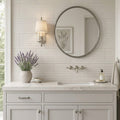 Cinderella Bamboo 12x24 3/8" Limestone Tile — Bathroom vanity wall