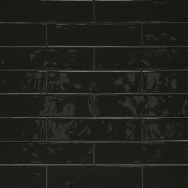 Clara Noir 11x2.75 Glossy Ceramic Wall Tile