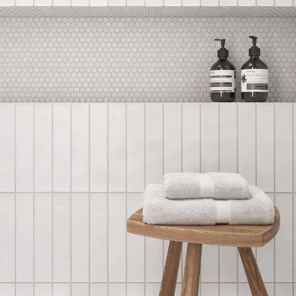 Clara White 12x0.5 Glossy Jolly Ceramic Trim