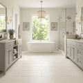 Classic 12x24 Brushed Limestone Tile — Primary Bath floor