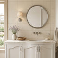 Classic 12x24 Combed Limestone Tile — Bathroom vanity wall