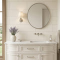 Classic 12x24 Honed Limestone Tile — Bathroom vanity wall