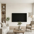 Classic 12x24 Honed Limestone Tile — Living Room feature wall