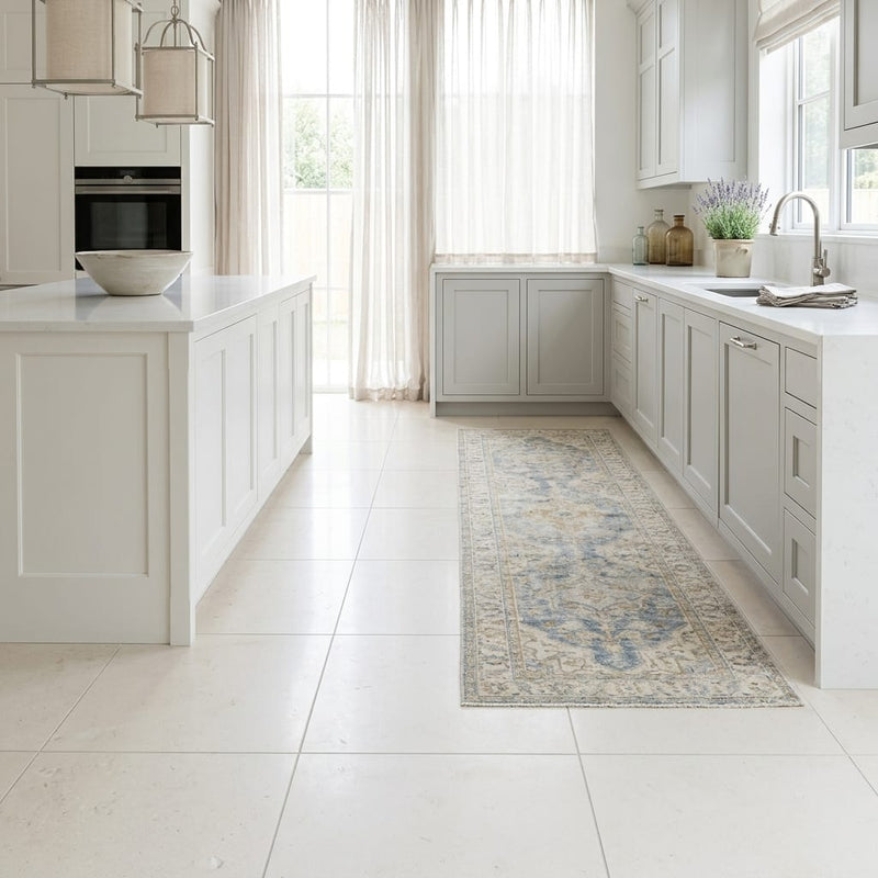 Classic 18x18 Honed Limestone Tile — Kitchen floor