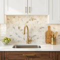 Classic 2.0 Calacatta Oro 2x2 Polished Marble Mosaic — Kitchen backsplash