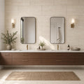 Classico 18x36 Vein Cut Travertine Honed Filled Tile — Bathroom vanity wall