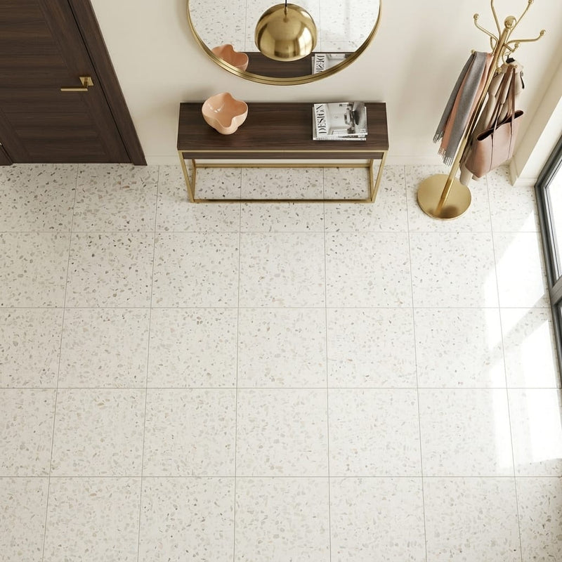 Classico 24x24x1/2 Polished Marble Tile — Foyer floor