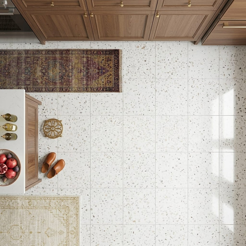 Classico 24x24x1/2 Polished Marble Tile — Kitchen floor