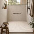 Classico 5/8x5/8 12x12 Sheet Natural Travertine Mosaic — Bathroom shower floor