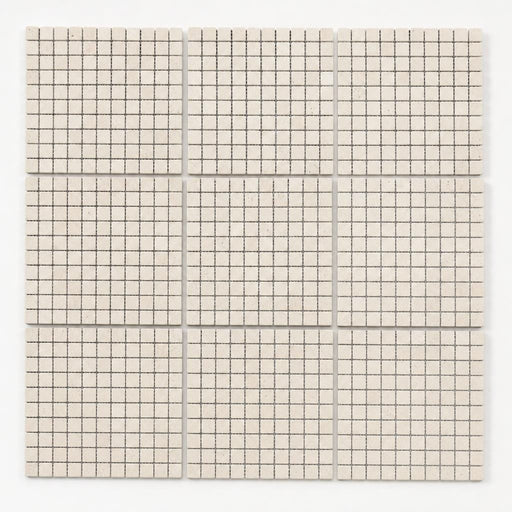 Classico 5/8x5/8 12x12 Sheet Natural Travertine Mosaic close-up
