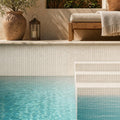 Classico 5/8x5/8 12x12 Sheet Natural Travertine Mosaic — Swimming Pool pool interior tiling