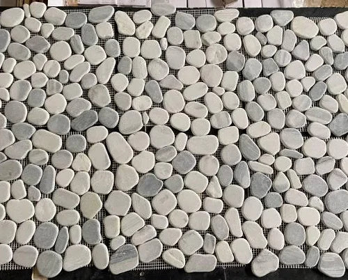 Cloudy Grey Pebble Honed Porcelain Mosaic Tile