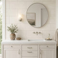Cloudy Limestone 12x24 Brushed Tile — Bathroom vanity wall