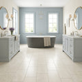 Cloudy Limestone 12x24 Honed Tile — Bathroom floor