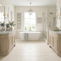 Cloudy Limestone 12x24 Honed Tile — Primary Bath floor