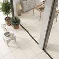 Cloudy Limestone 18x36 Brushed Tile — Living Room floor