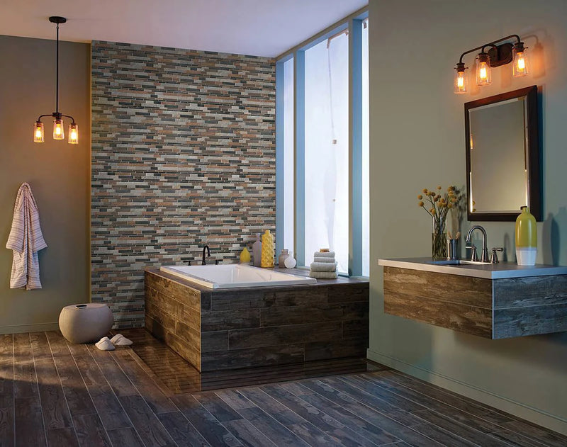 Cobrello Interlocking Pattern Misc. Porcelain Stone Blend Mosaic Tile