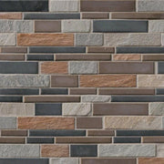 Cobrello Interlocking Pattern Misc. Porcelain Stone Blend Mosaic Tile