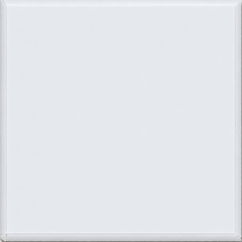 Color Collection White Ice 6x6 ceramic wall trim with a smooth white surface and rounded bullnose corner edges.
