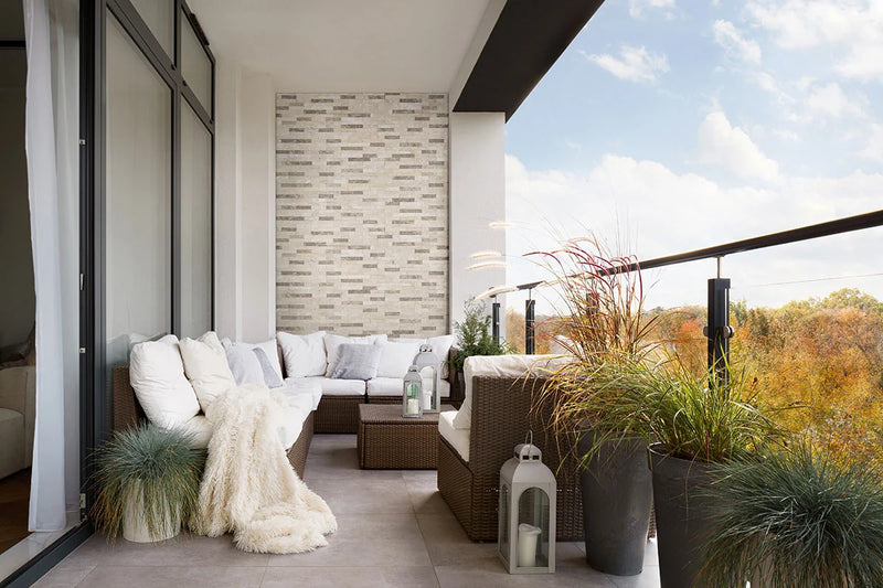 Colorado Cream 6x24 Panel Splitface Marble Ledger Stone