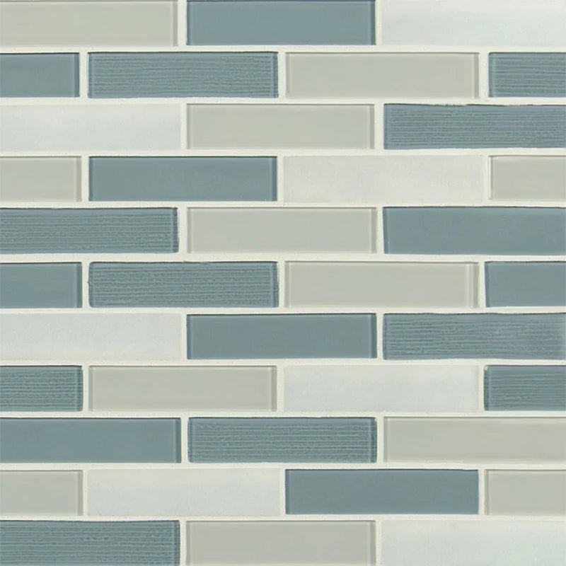 Colosseo Azul Brick 1x4 Misc. Glass Mosaic Tile