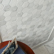 Completa Bianco Venatino 2x2 Hexagon Multi Finish Marble Mosaic