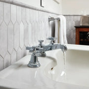 Completa Marble Series Bianco Venatino Ellipse Honed Marble Mosaic