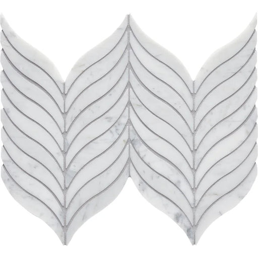 Completa Marble Series Bianco Venatino Feather Honed Marble Mosaic